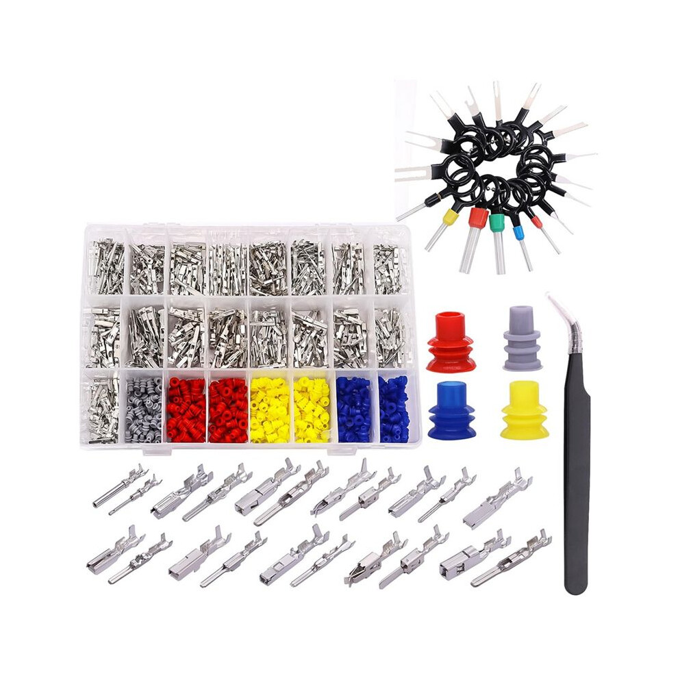 755Pcs Car Electrical Wire Terminal Pins Connector Kit 1/1.5/1.8/2.2/2.8/3.5Mm 21Type Connector Pins Terminal Auto 6032687723358