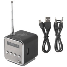 TD-V26 Cyfrowy Przenośny Odbiornik Radiowy Fm Głośnik LED Głośnik Bezprzewodowy Obsługa MP3 Karta /TF Czarny