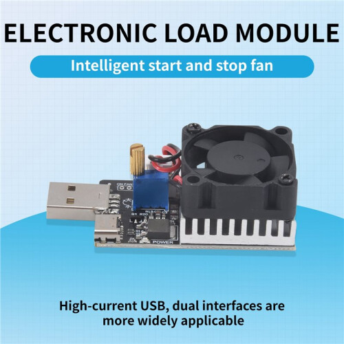 Testeur de Charge  3,7-20 V 3 A 25 W Module de Résistance de Test Électronique Interface USB et Type C Courant Constant Réglable 2