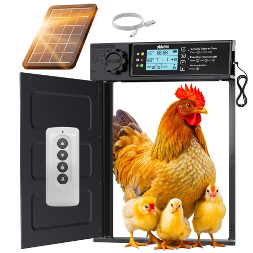 Okköbi Automatic Chicken Coop Door PRO - Light Sensor & Timer -