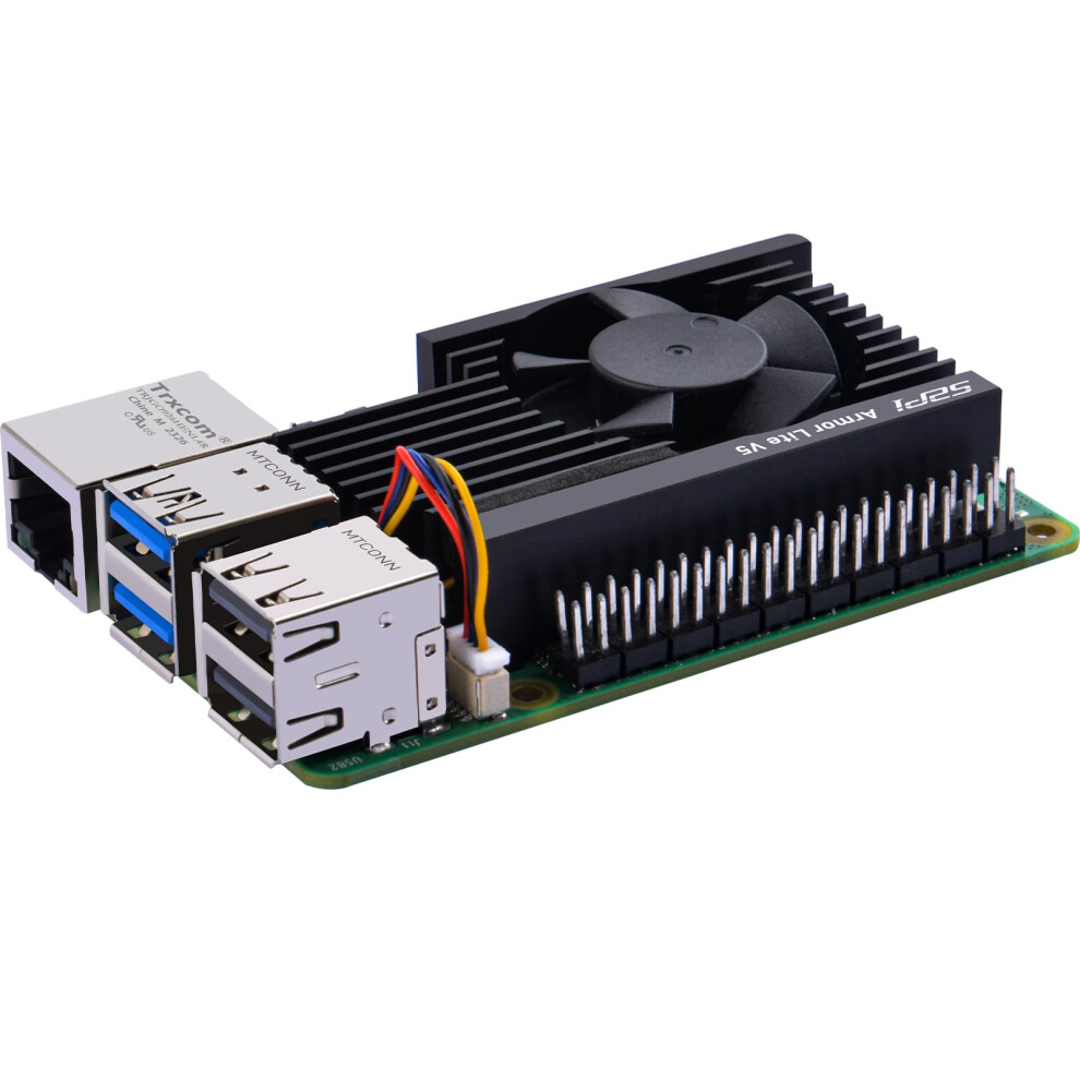 Geeekpi Armor Lite V5 Aluminium Heatsink With Pwm Fan, Raspberry Pi 5 Compatible, 30Mm Cooling Fan, Thermal Pads For Raspberry Pi 5 4Gb/8Gb 73344230