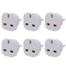 Jsdoin EU Travel Adapter pack of 6, UK to European Plug Adapter, Europe Converter Type C, E, F for Spain, France, Italy, Portugal, Germany, Netherlan