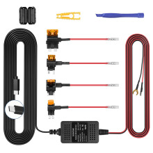 Upgraded Dash Cam Hardwire Kit, Type-C USB Hard Wire Kit 12V-24V to 5V Hardwire Kit with Low Voltage Protection 13ft Dash Cam Charger Power Cord for
