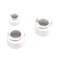 Silver Air Conditioner Knob Audio Volume Tune Button Trim Cover Ring for  X5 X6 E70 E71 F15 F16 2014-2018