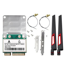 RTL8852BE WiFi 6 Network Card with 10DBI Antennas 1800Mbps Dual Band 2.4G/5GHz BT 5.2  PCI-E Interface for Win 10 11
