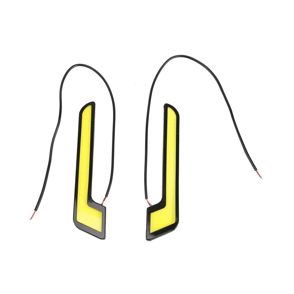 1Pair High Power L-Shape Cob Drl Car Led Daytime Running Lights Fog Lamp Dc12v White 6034020650635