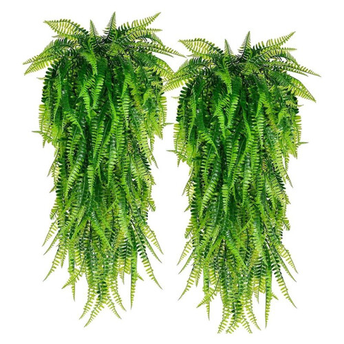 Samambaia Persa de 33 Polegadas Deixa Videiras DecoraçãO Do Quarto Pendurado Planta Artificial Folha Grama Festa de Casamento DecoraçãO Varanda
