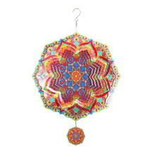 Mandala Wind Spinner Metallo 3D Rotante Windchimes Arte di Lusso Giardino da Appendere Decorazione Esterna