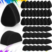 SchwäMme für Gesichtsbemalung, Schwarze SchwäMme mit Hoher Dichte für Kunstwerke und KöRperbemalung (24 BlüTenbläTter + 24 Halbmonde)