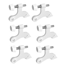 6Pcs Hinge Pin White Adjustable Heavy Duty Hinge with Rubber Bumper To Reduce Potential Damage Wall Dents