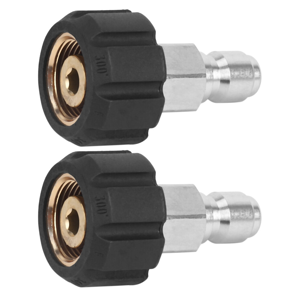 2X Pressure Washer Twist Connect M22 14Mm X 3/8 Inch Quick Disconnect Plug High Pressure B Fitting, 5000 Psi, Twis281 4714120393794