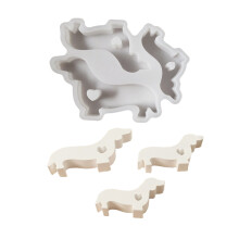 Moules à bougies en résine en Silicone souple en forme de chien,