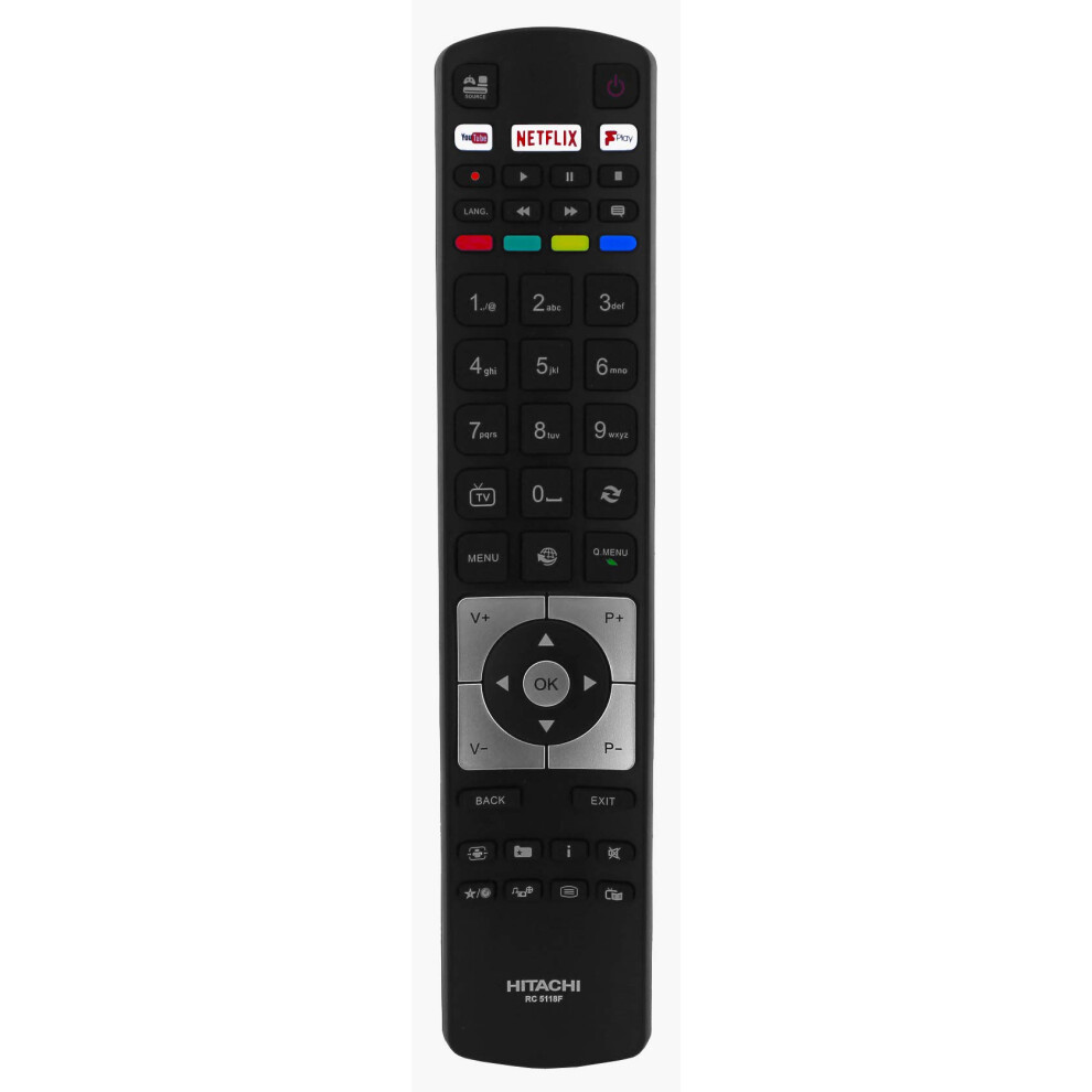 Hitachi Rc5118f Genuine Remote Control For Smart Led Tvs 5001898270532