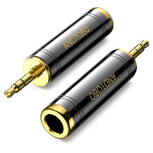 ANDTOBO 1/4'' to 3.5mm Stereo Pure Copper Headphone Adapter, 3.5mm(1/8'') Plug Male to 6.35mm (1/4'') Jack Female Stereo Adapter for Headphone, Amp A
