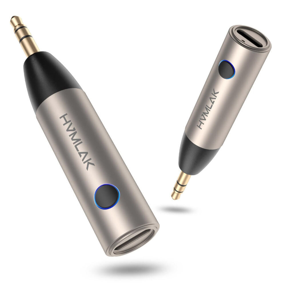 Hvmlak Aux Bluetooth 5.4 Car Adapter, Enhanced Microphone, 3.5Mm Jack, For Car Home Stereo Speaker Music, Cvc 8.0 Noise Reduction, Usb-C Charging, 1 5007795003358