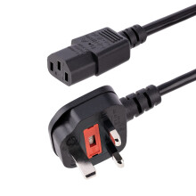 StarTech.com 10ft (3m) UK Computer Power Cable, 18AWG, BS 1363 to C13, 13A 250V, Black Replacement AC Power Cord, Kettle Lead / UK Power Cord, Power
