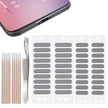 Cobee Phone Speaker Dustproof Net Stickers, 51PCS Phone Trumpet Anti Dust Adhesive Stickers Dustproof Cover Kit Mesh Speaker Sticker with Cleaning Sw