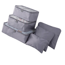 6 Pcs Waterproof Luggage Organizer Set for Travel, Grey