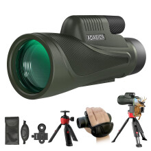 12x56 HD Monocular Telescope with Smartphone Adapter, Upgraded Tripod, Hand Strap - High Power Monocular with Clear Low Light Vision for Star Watchin
