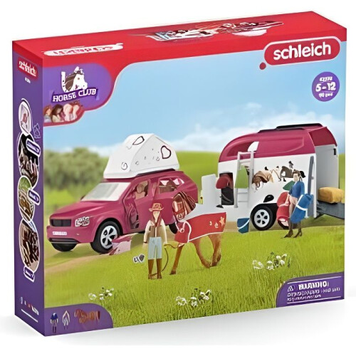 Schleich Schleich Horse Club - Σετ Παιχνιδιών Ιππασίας με Αυτοκίνητο και Τρέιλερ, 110 Τεμάχια