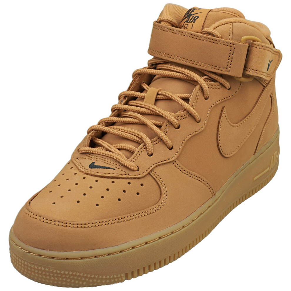Nike (7.5) Air Force 1 Mid 07 Prm Qs Mens Fashion Trainers In Flax