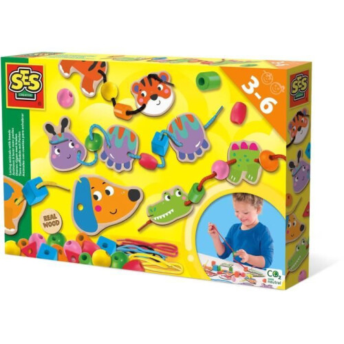 SES CREATIVE Lacing Animals Bead Set - 14800