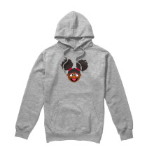 (L, Athletic Heather Grey) Sesame Street Unisex Adult Gabrielle Face Heather Hoodie