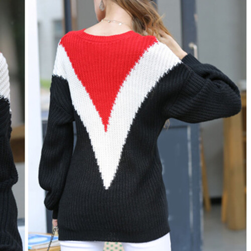 Gemütlicher Strickpullover für Damen, süßes Herzchenmuster, lässiges Langarmshirt, Pullover mit Jacquardmuster und Rundhalsausschnitt – 2