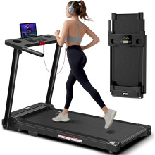 COSMO BUY Folding Electric Walking Pad Treadmill For Home Office Gym Compact Running Machine NO ASSEMBLY With Handle Bar LED Display Bluetooth Speake