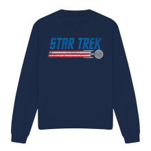(S, Navy) Star Trek Unisex Adult Enterprise Americana Sweatshirt