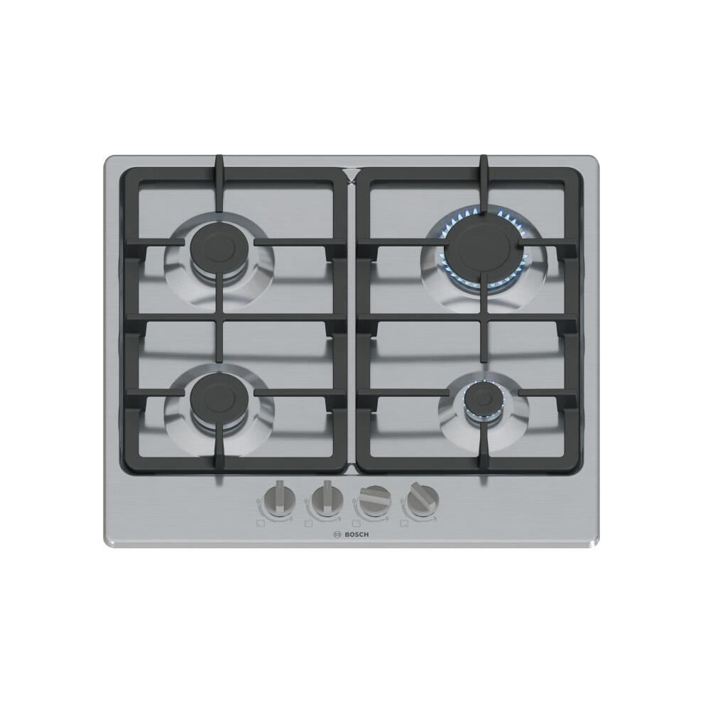 Bosch Pgp6b5k90 Series 4 60Cm 4 Burner Gas Hob - Stainless Steel