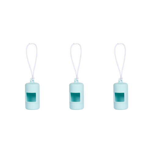 3Pcs Pet Waste Bag Rotating Design Easy Attachment-Light blue