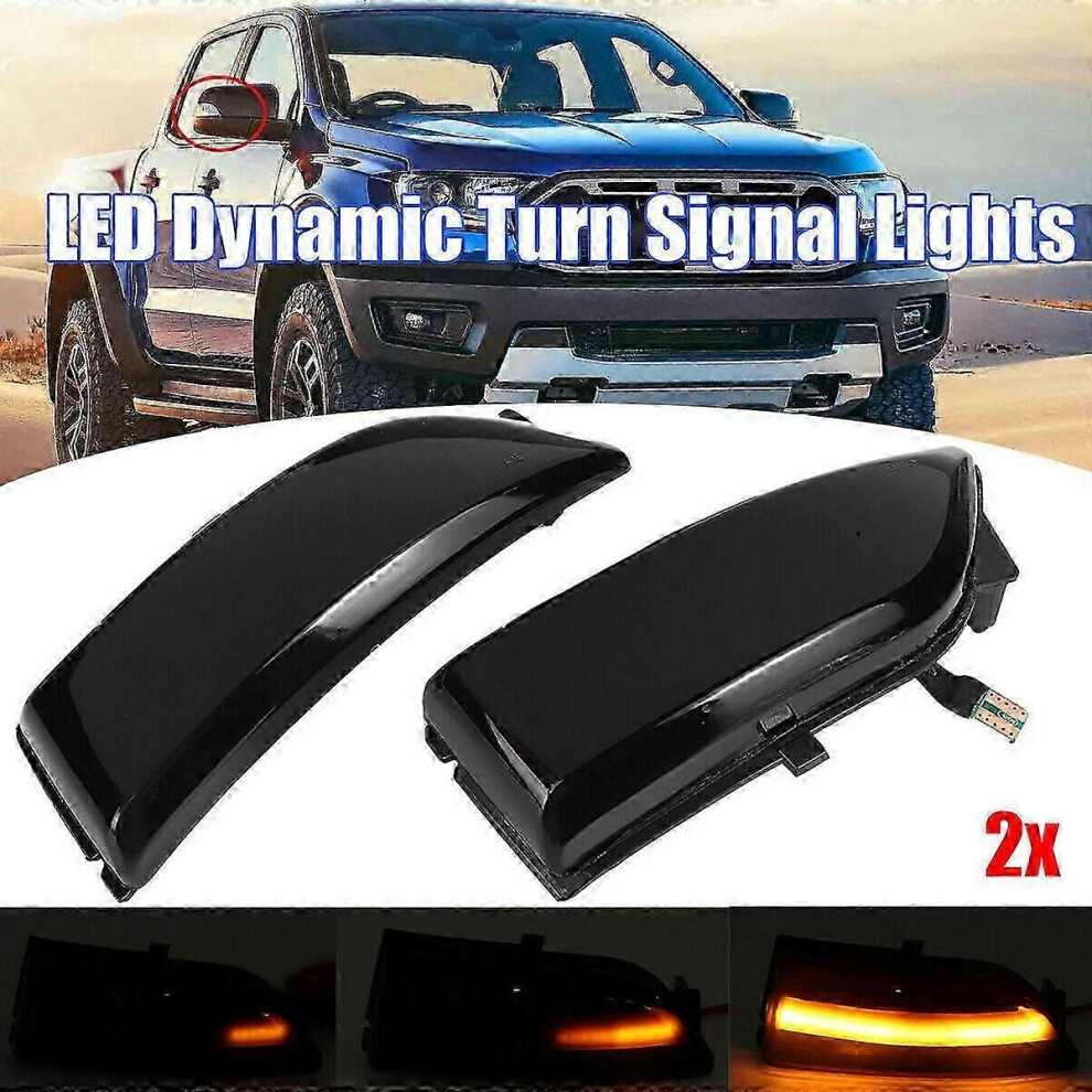 Led Side Mirror Turn Signal For Ford Ranger T6 Everest Smoked Dynamic Light/Black/Yellow 6901508017368