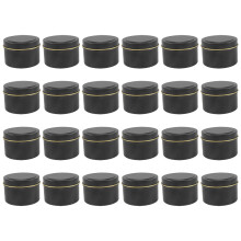 Candle Tins, 24 Piece, 4 Oz Metal Candle Containers for Making Candles, Arts & Crafts, Dry Storage,Black