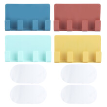 Support adhésif pour téléphone portable, design élégant pour chargeur universel avec 4 crochets, construction en plastique durable assurant une