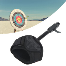 Aluminum Alloy Bow Caliper Release Aid with Neoprene Wrist Strap Black