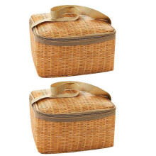 (As show, One size) 2 Pcs Lunch Bag Insulated Cooler Tote Bag Lunch Bento Bag Insulated Shopping Bag Lunch Cooler Bag Insulated Tote Bag