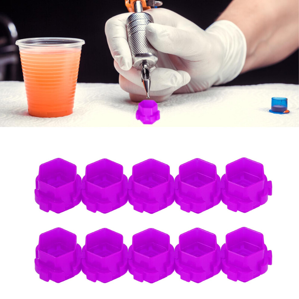 Purple Tattoo Pigment Cups 200Pcs Honeycomb Design Splicable Microblading Ink