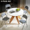 Homcom HOMCOM Folding Chairs Set of 4, Foldable Chairs with Cushions, Light Grey 4