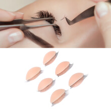 3 paires de paupières amovibles avec cils pour entraînement de mannequin - Rose