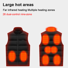 Outdoor USB Heating Vest for Winter, Sizes M-6XL, Black