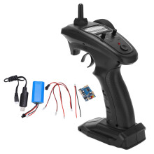 Sistema de controle remoto com transmissor e controlador RC, tecnologia anti-interferência de 2,4 GHz, controle de mixagem inteligente e alarme de