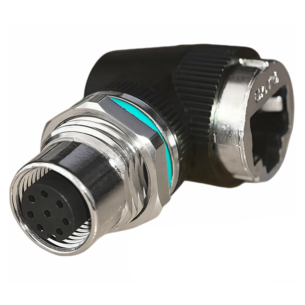 Industrial 12Mm 8Pin To Rj45 Ethernet-8P Female Connector Elbow 7627001429390