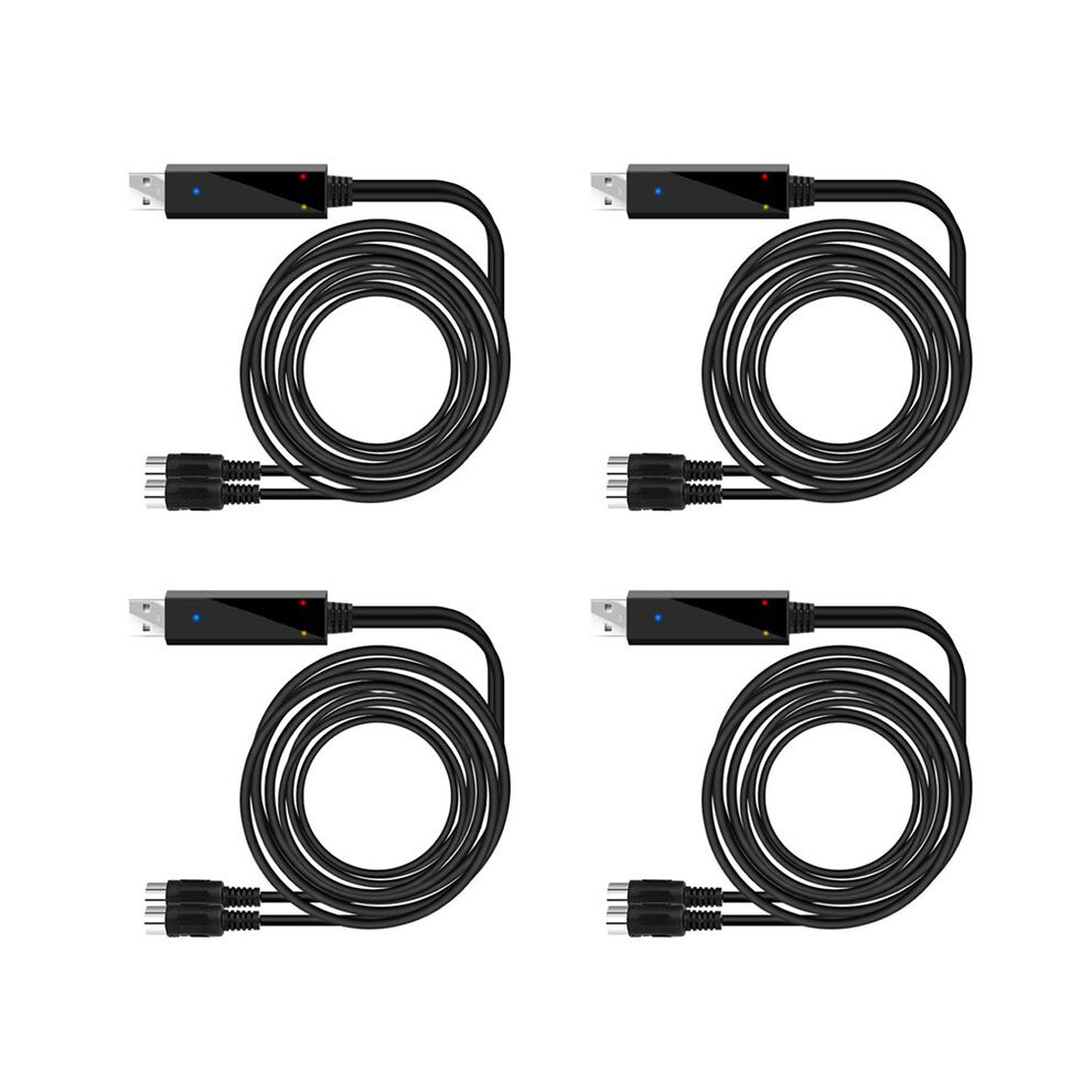 4X Usb Midi Cable Converter Usb Interface To In-Out Midi Cord For Pc Laptop To Piano Keyboard In Music Studio 6.5Ft 6031002541738