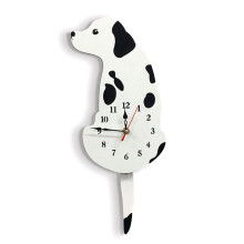 Dog Wall Clock Home Decor Clock Children's Bedroom Wall Decor Dog Wagging Tail Clock Gifts for Children Birthday White