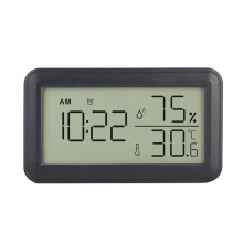 Thermometer Hygrometer Binnen met Wekker, LCD Digitale Thermometer, voor Kamer, Woonkamer, Wijnkelder (Zwart)