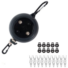 Extendable Clothes , 8 M Retractable Clothes , Portable Travel Dryer, with 10 Fixed Buckles and 20 Clothes Pegs