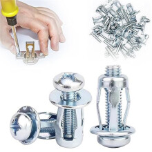 Expansion Screw Petal Nut, M4 x 20 Petal Shape Metal Nut Jack Nuts Petal for Hollow Wall Iron Plastic Thin Metal Thin A