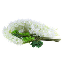 12 Pack (43.2 FT) Artificial Wisteria Vine Fake Wisteria Hanging Garland Silk Long Hanging Bush Flowers String Home Party Wedding Decor (White)