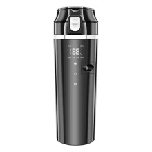 12V/24V Car Heating Cup Digital LCD Display Electric Kettle Stainless Steel Car Heated Mug 500ML Heated Kettle